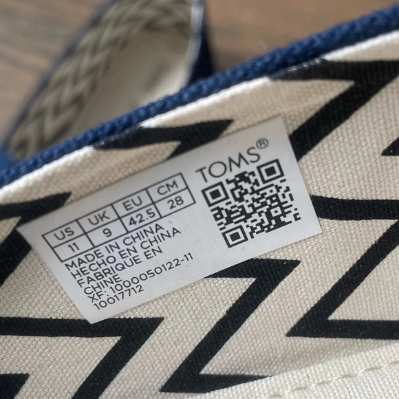 NWT TOMS Alpargata Navy Recycled Cotton Canvas Women size 11 - Picture 4 of 10